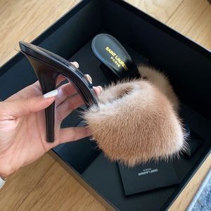SAINT LAURENT MINK STILETTO PUMP